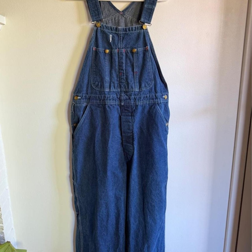 Dickies vintage blue workwear denim overalls size 36 x 30